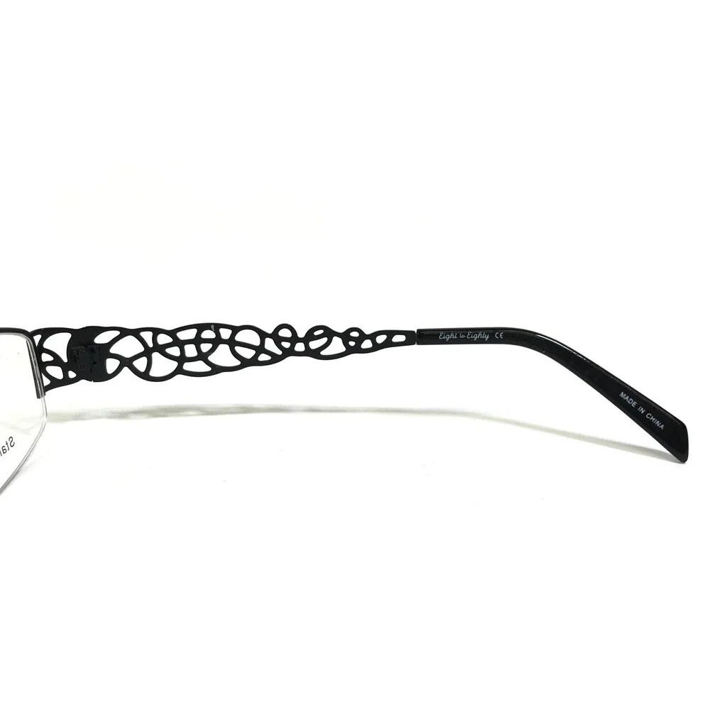 Eight to Eighty Eyeglasses Frames WANDA BLACK Rectangular Half Rim 51-18-135